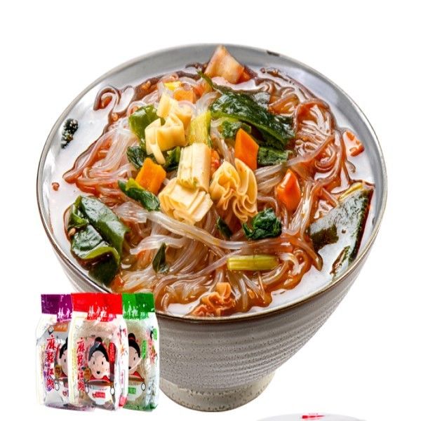 Sedikit Panas Sedikit Pedas Korea Instan Vermicelli Noodles Dengan 12 Bulan Shelf Life Noodles kaca